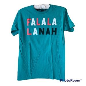 Fa La La La Nah T-shirt  Teal Green  Holiday  Winter Size Medium